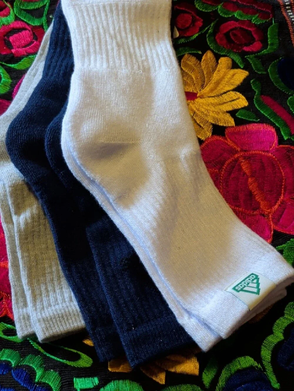 adidas Men's Crew Athletic Socks - White, Black, Gray - 3 Pack